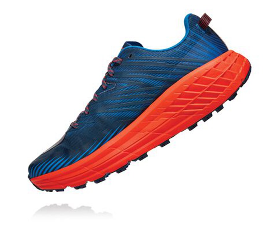 Hoka One One Trainers Mens Blue/Red - Speedgoat 4 - 09412WCYI